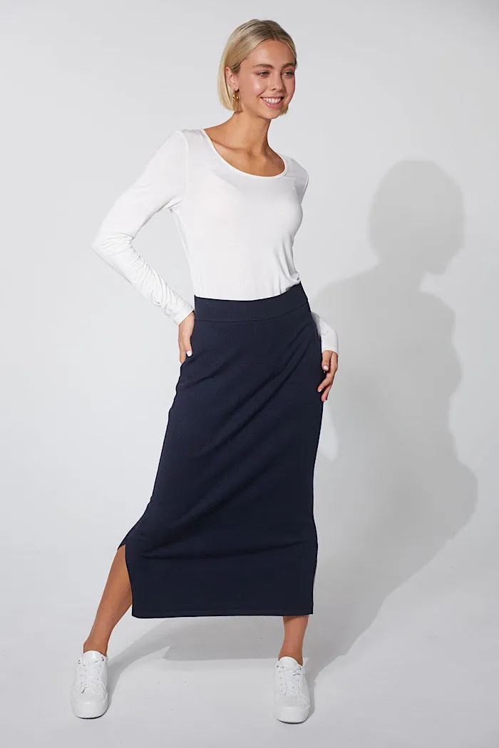 NICKOLAI KNIT SKIRT - MIDNIGHT - FINAL CLEARANCE