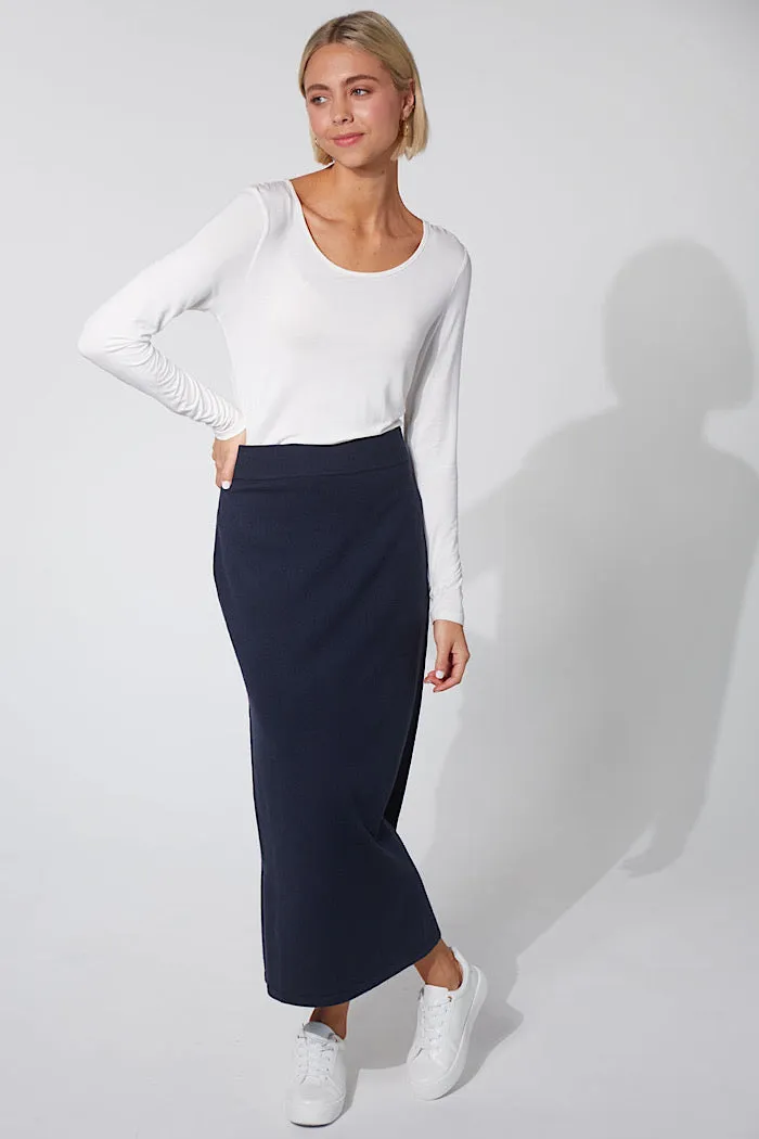 NICKOLAI KNIT SKIRT - MIDNIGHT - FINAL CLEARANCE