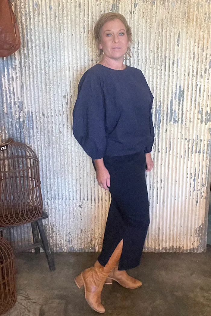 NICKOLAI KNIT SKIRT - MIDNIGHT - FINAL CLEARANCE