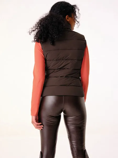 Padded Vest Joan, DARK BROWN