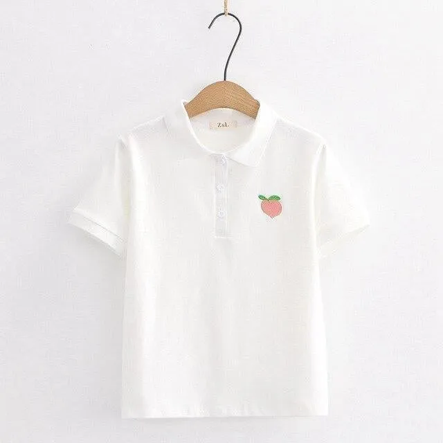 Peach Embroidery Shirt