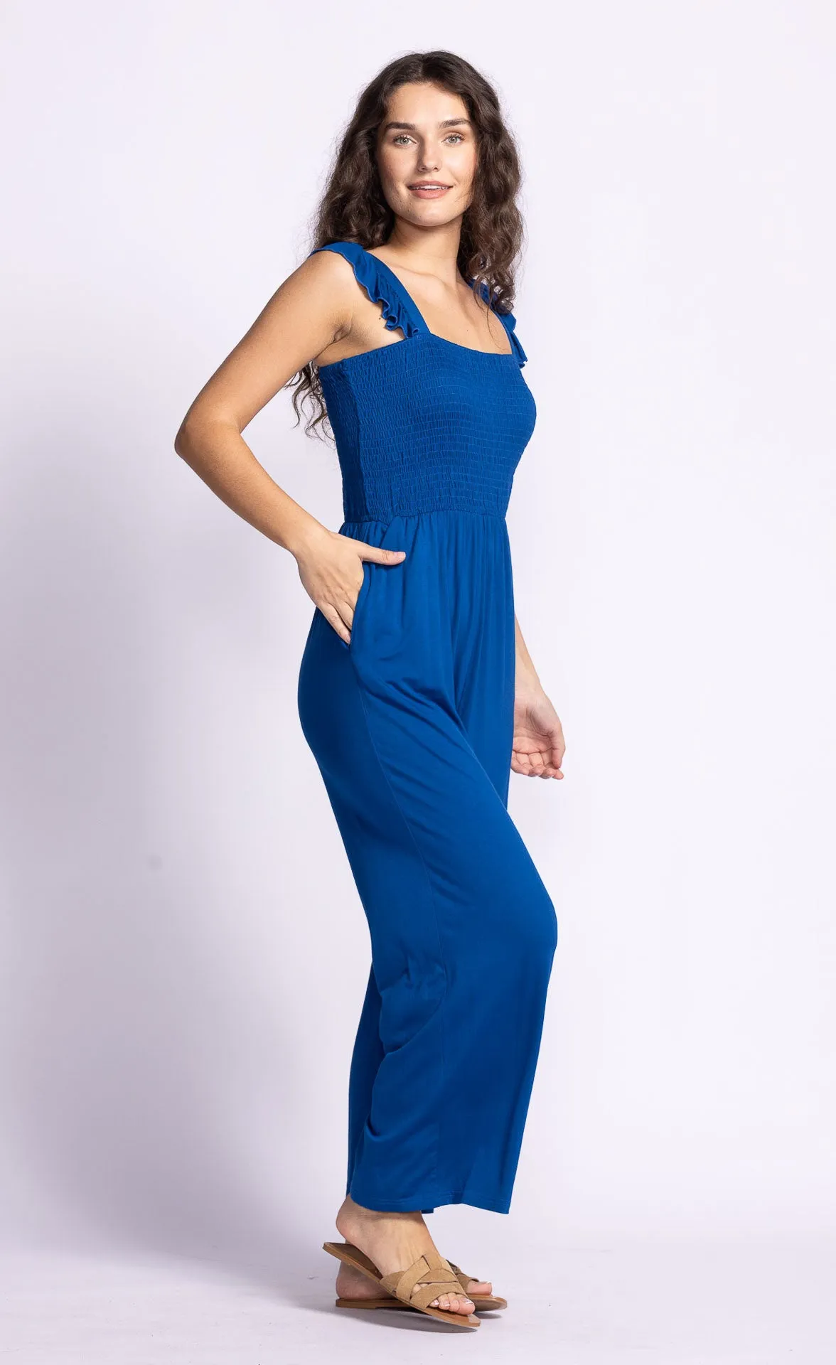 Pink Martini Women's Mav Bamboo Jumpsuit - Royal Blue