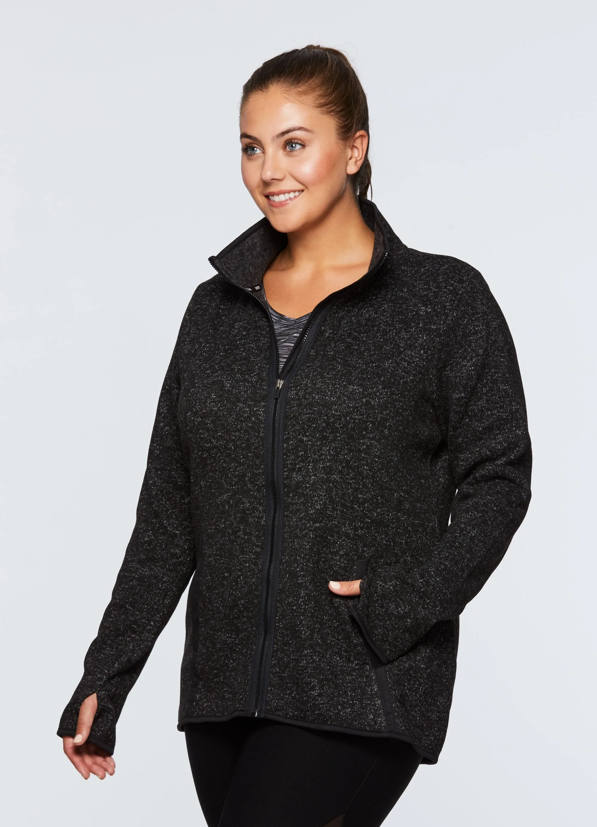 Plus Prime Full-Zip Fleece Sweater Jacket