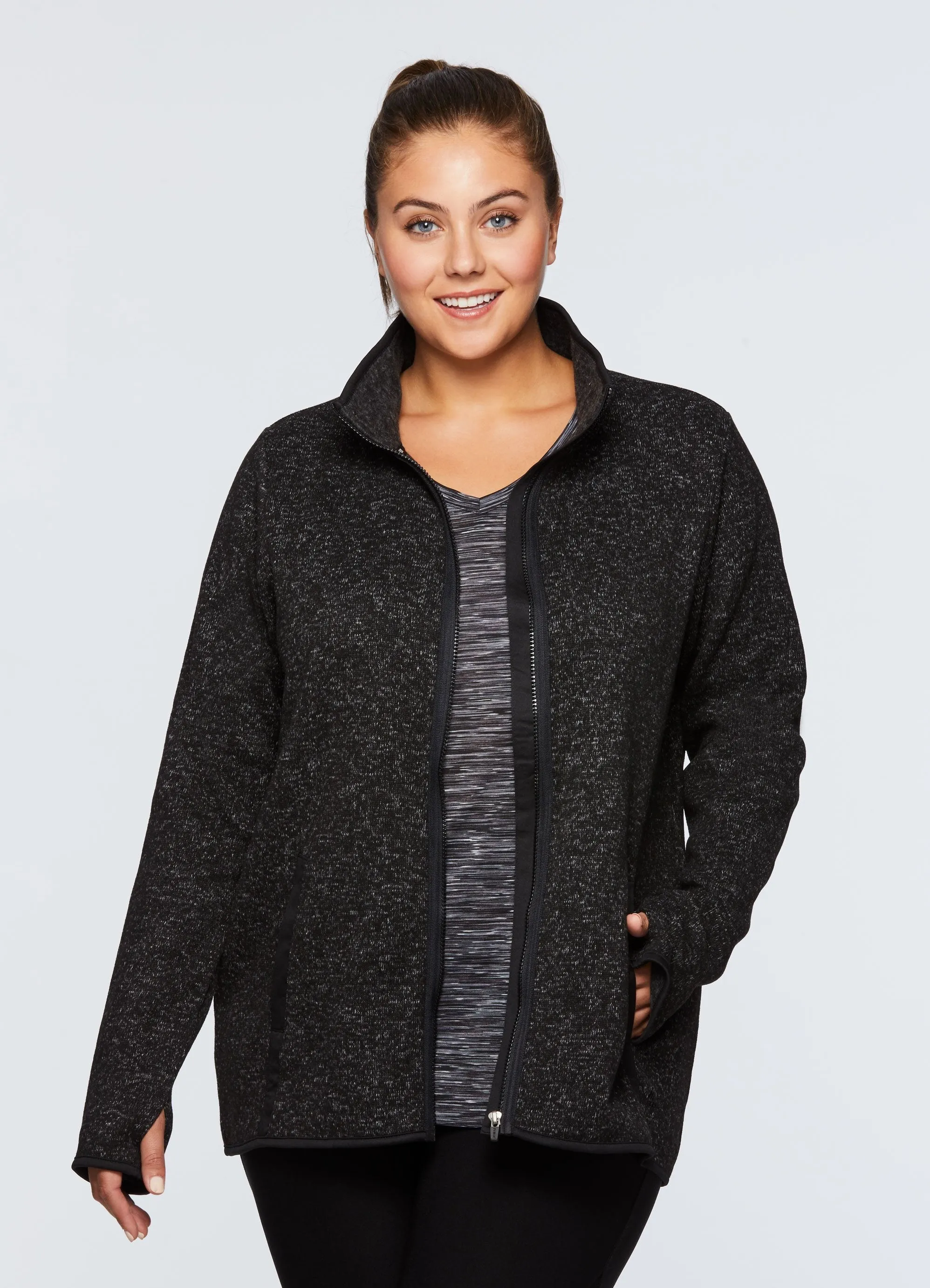 Plus Prime Full-Zip Fleece Sweater Jacket