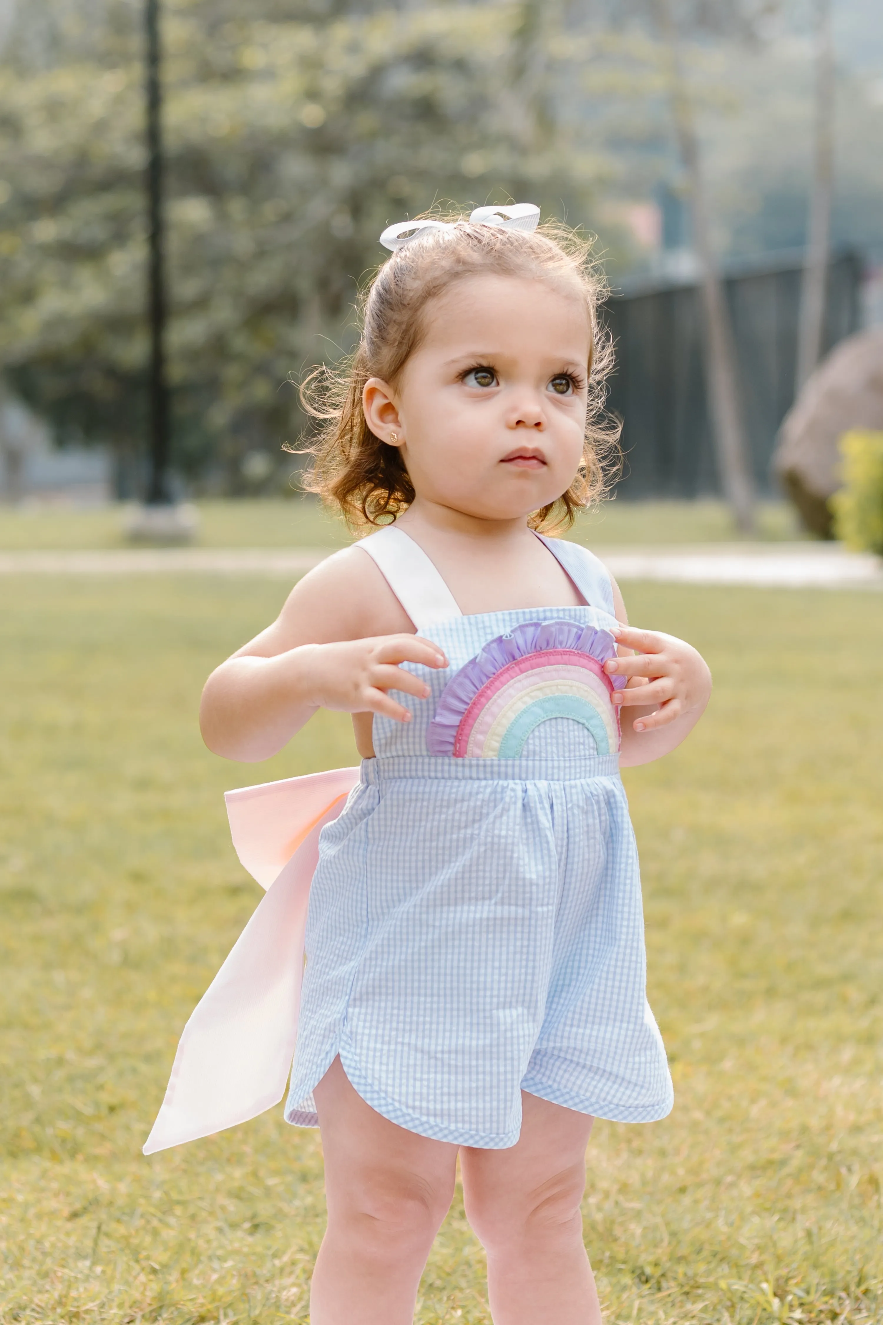 Rainbow Light Blue Susie Overall (Toddler)