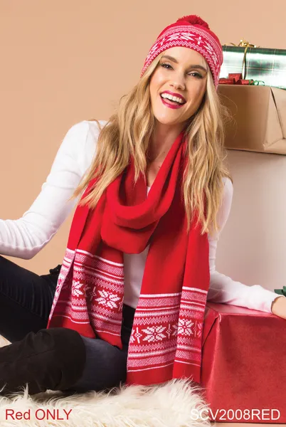 Red knit snowflake  Scarf