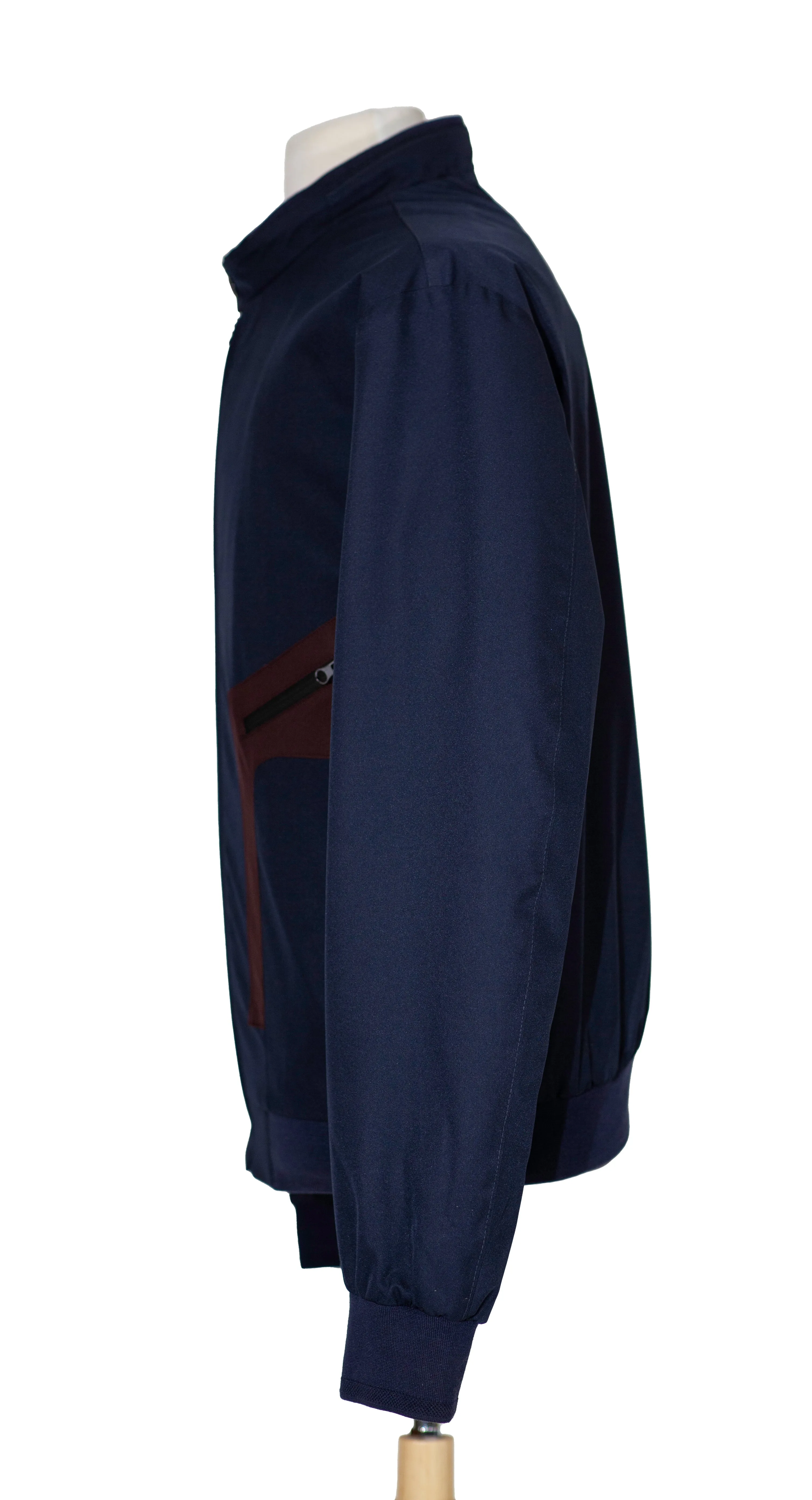 Romaster Mens Navy Blue Zip-up Bomber Jacket Raincoat