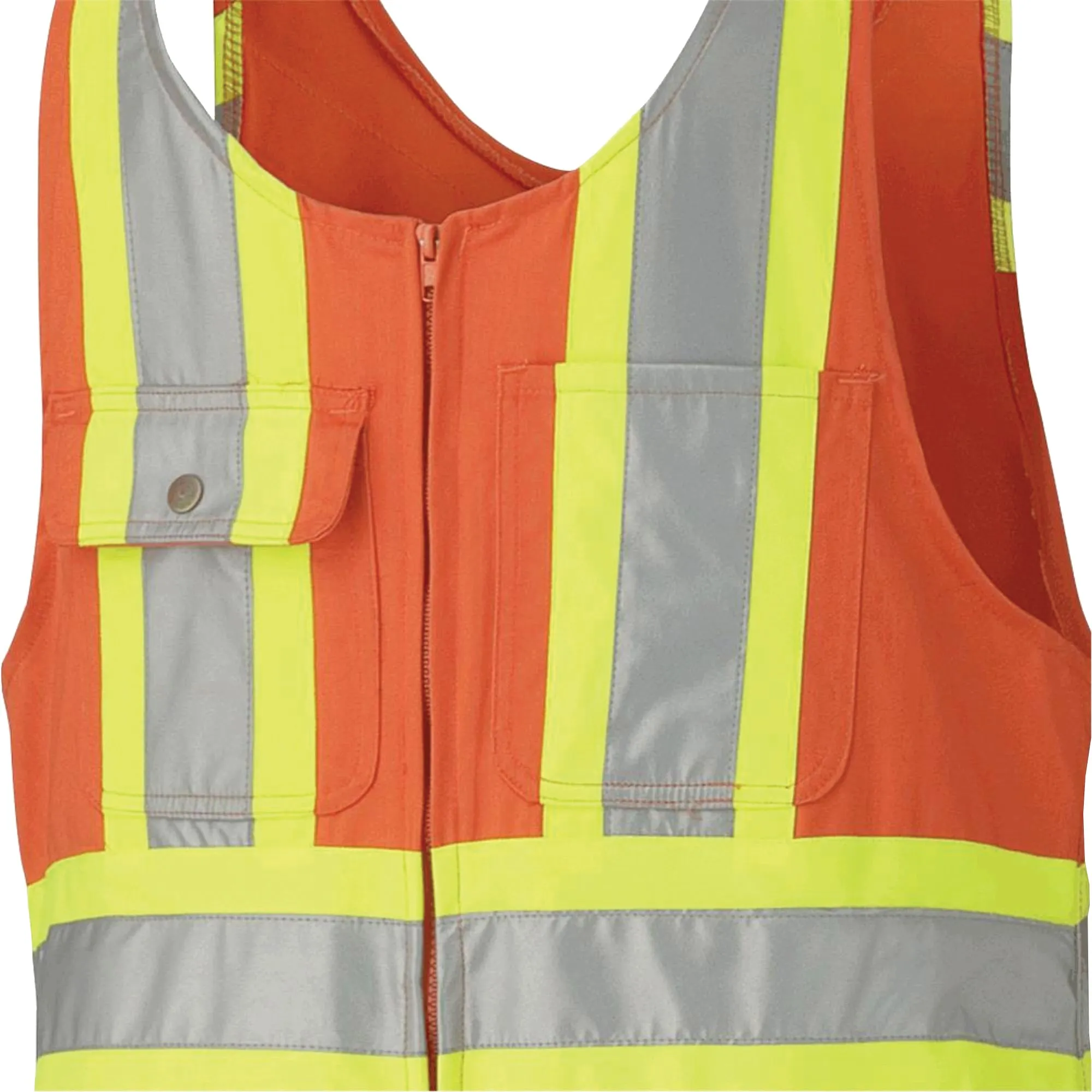 Safety Overalls with Leg Zippers, Poly-Cotton, 48, High Visibility Orange