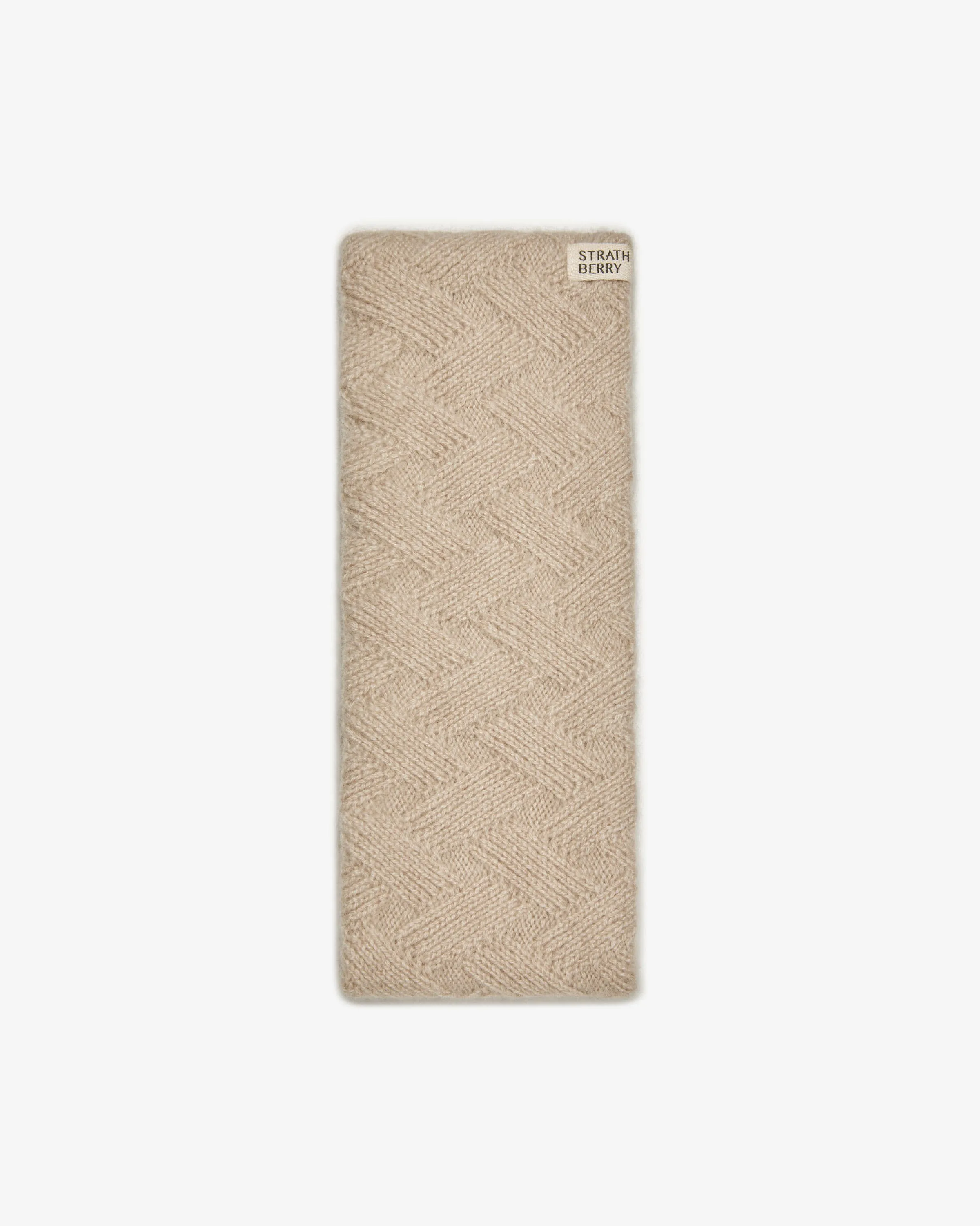 Sanday Cable Knit Pure Cashmere Headband - Wheat