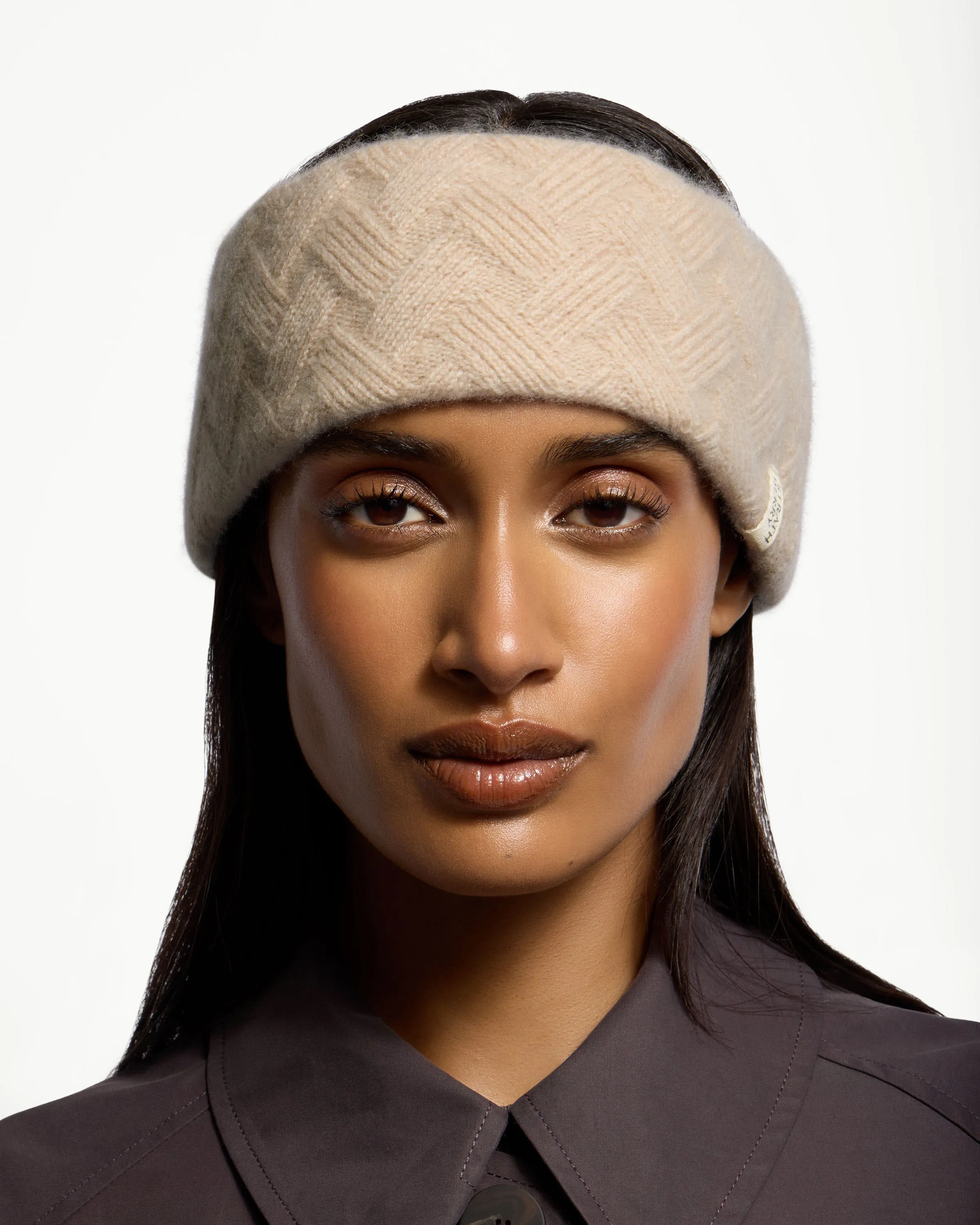 Sanday Cable Knit Pure Cashmere Headband - Wheat