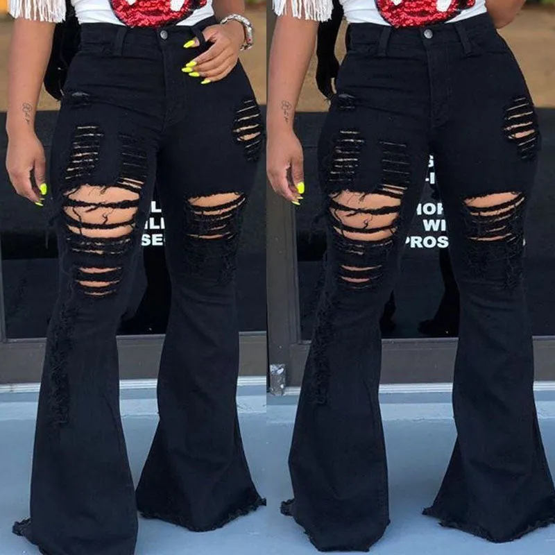 Sexy Flare High Waist Stretch Bodycon Denim Pants