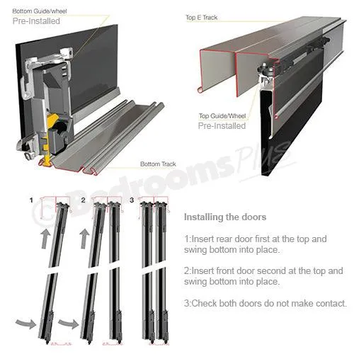 Shaker Cashmere Wood 4 Door Sliding Wardrobe Kit