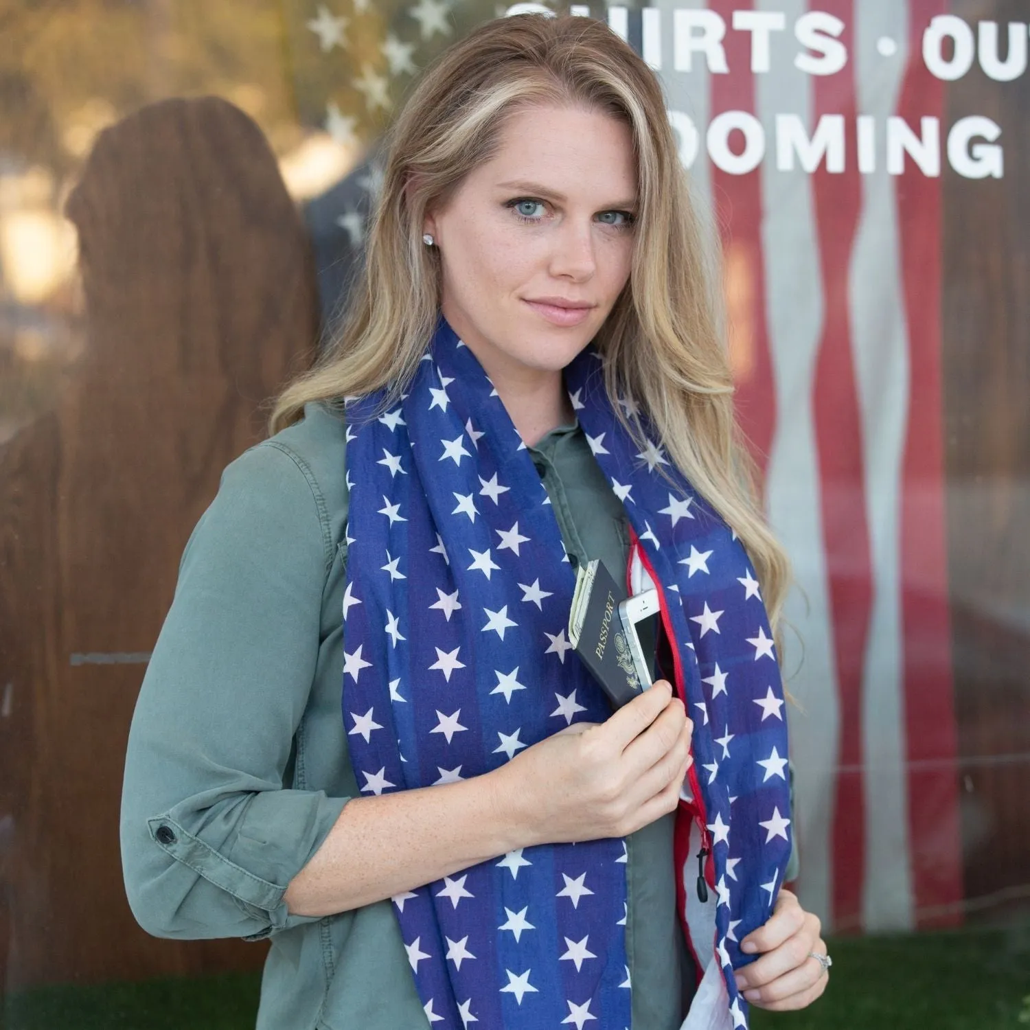 SHOLDIT® Americana Convertible Infinity Scarf with Pocket™