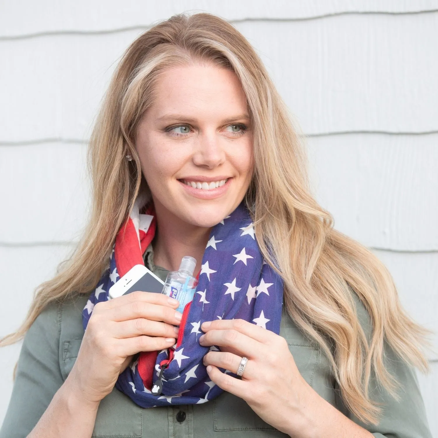 SHOLDIT® Americana Convertible Infinity Scarf with Pocket™