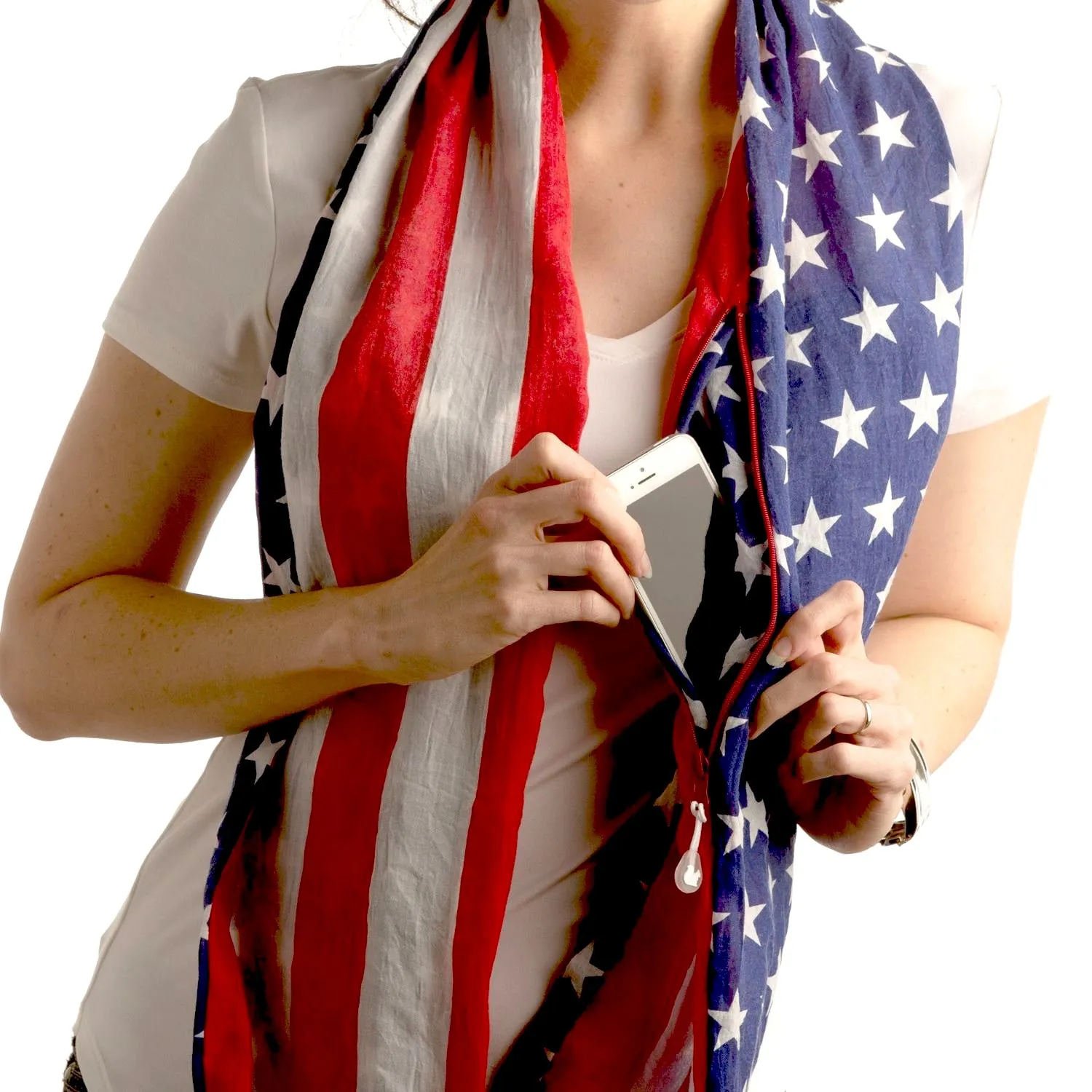 SHOLDIT® Americana Convertible Infinity Scarf with Pocket™