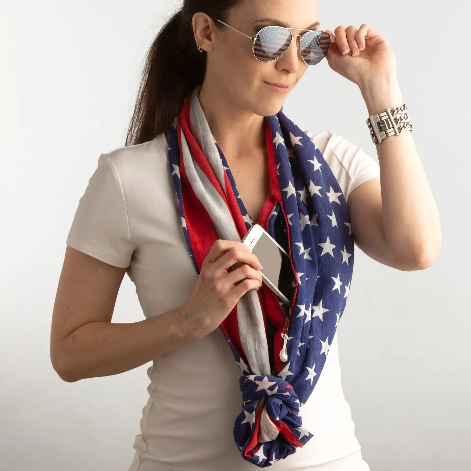 SHOLDIT® Americana Convertible Infinity Scarf with Pocket™