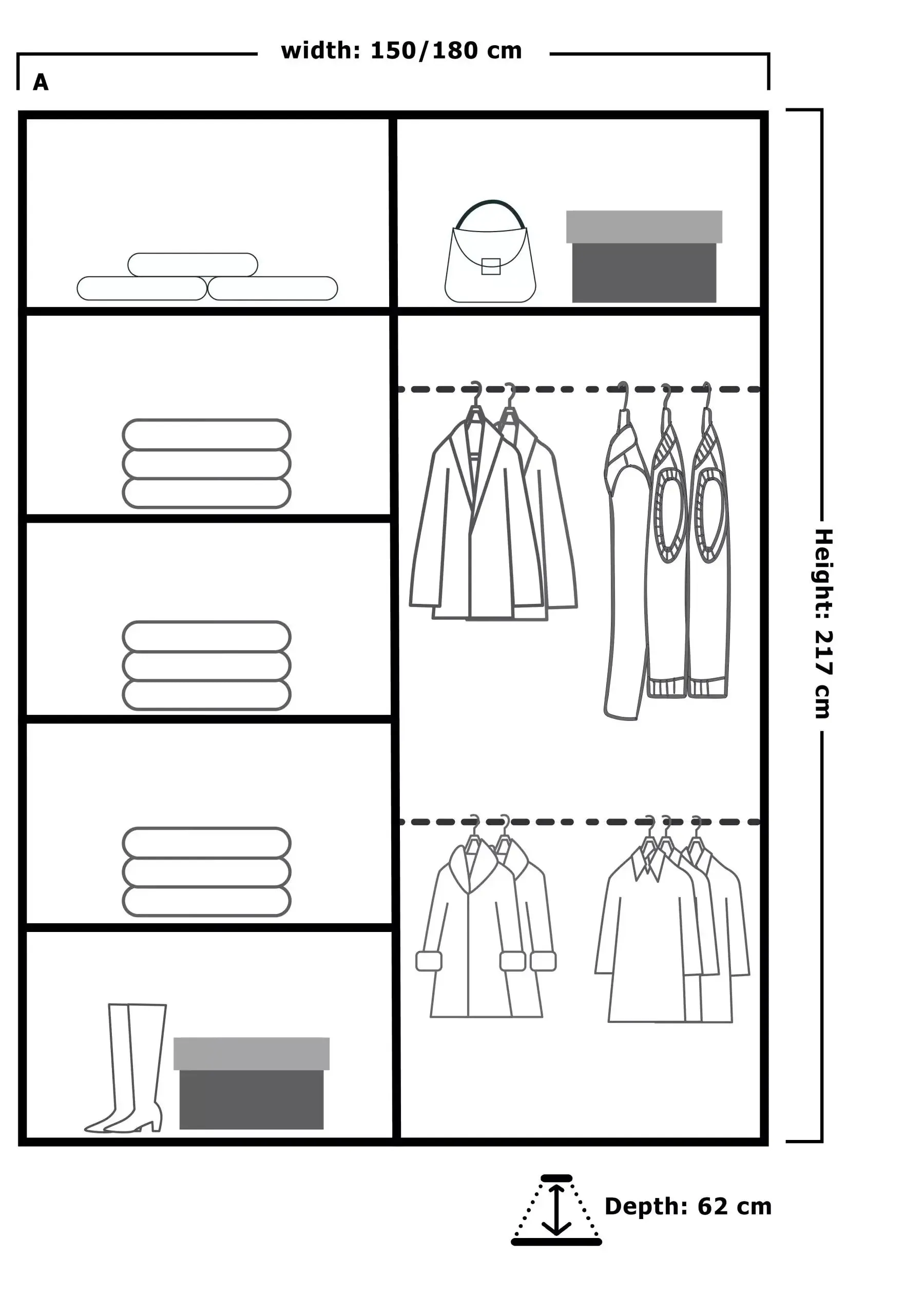 Sicily Modern Double Sliding Door Wardrobe for Bedroom