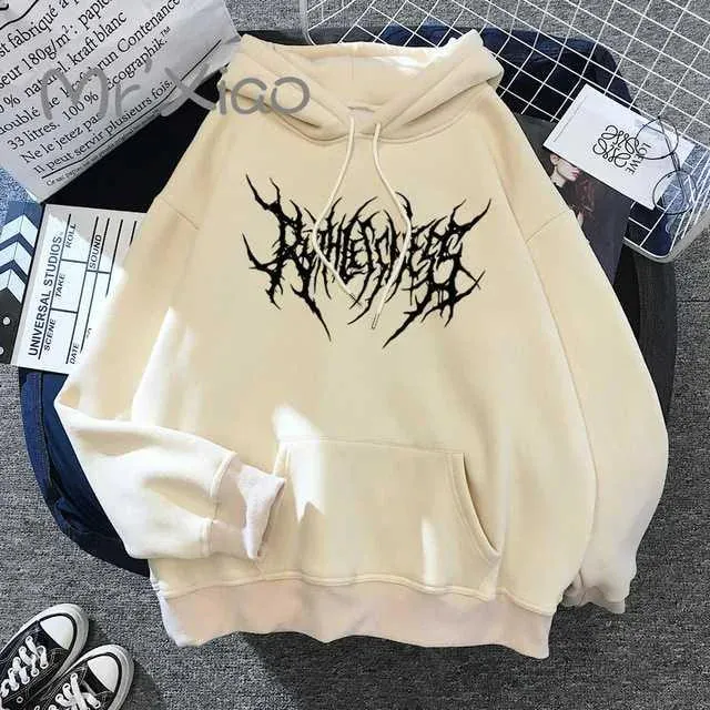Solid Color Pocket Printed Hoodie