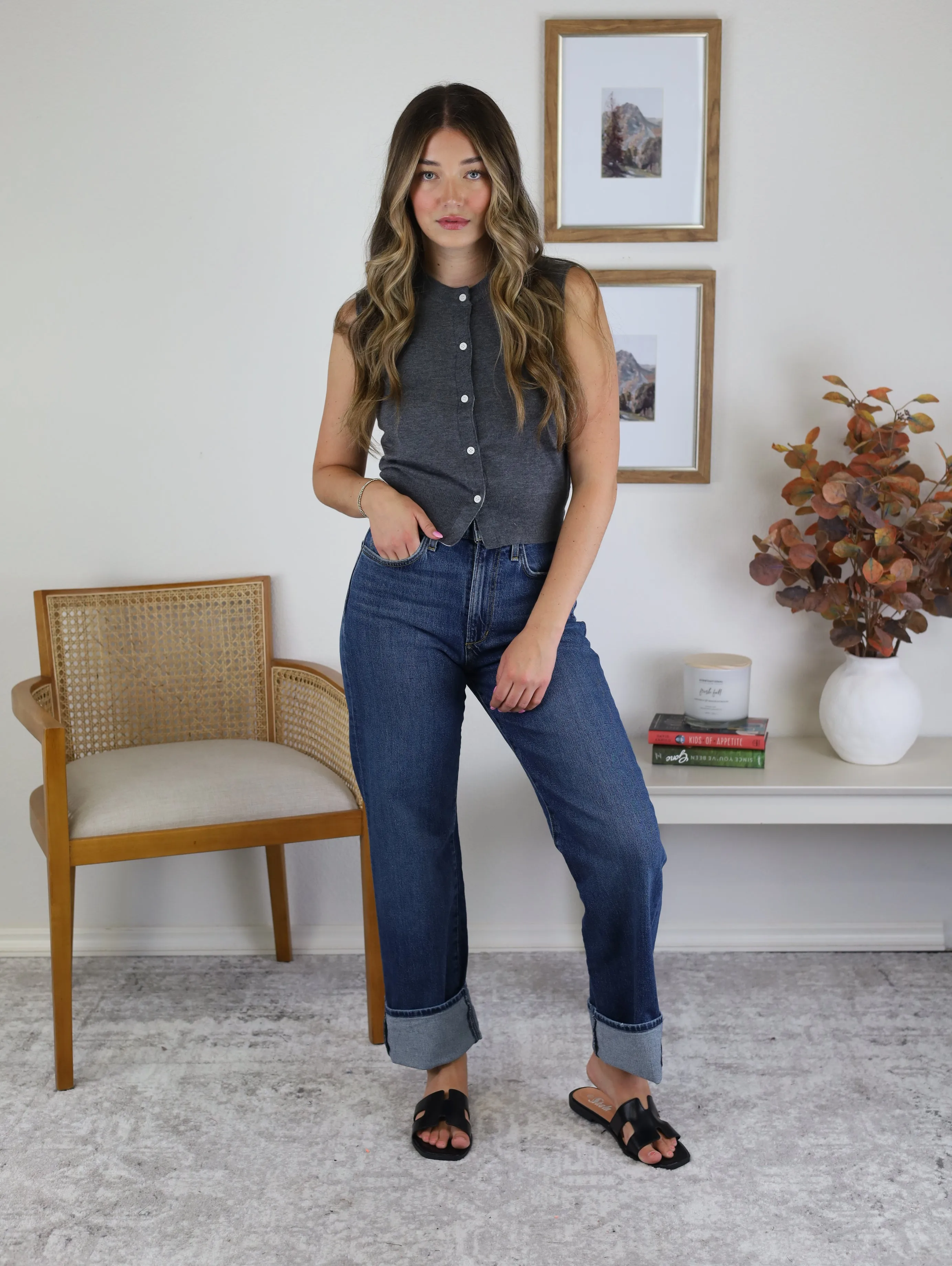 Sonja Button Up Knitted Vest - Sale