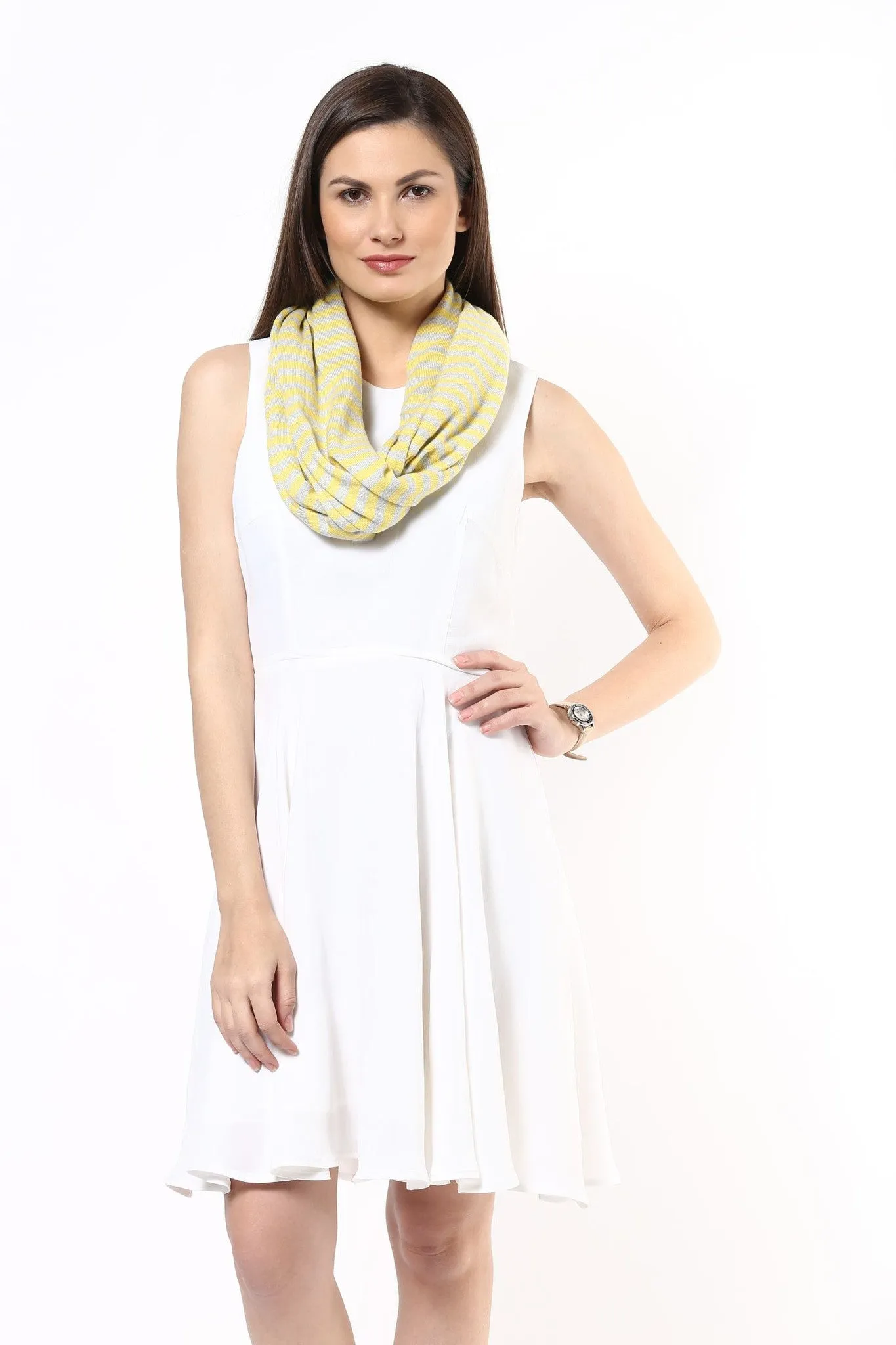 Spring Stripe Knitted Scarf