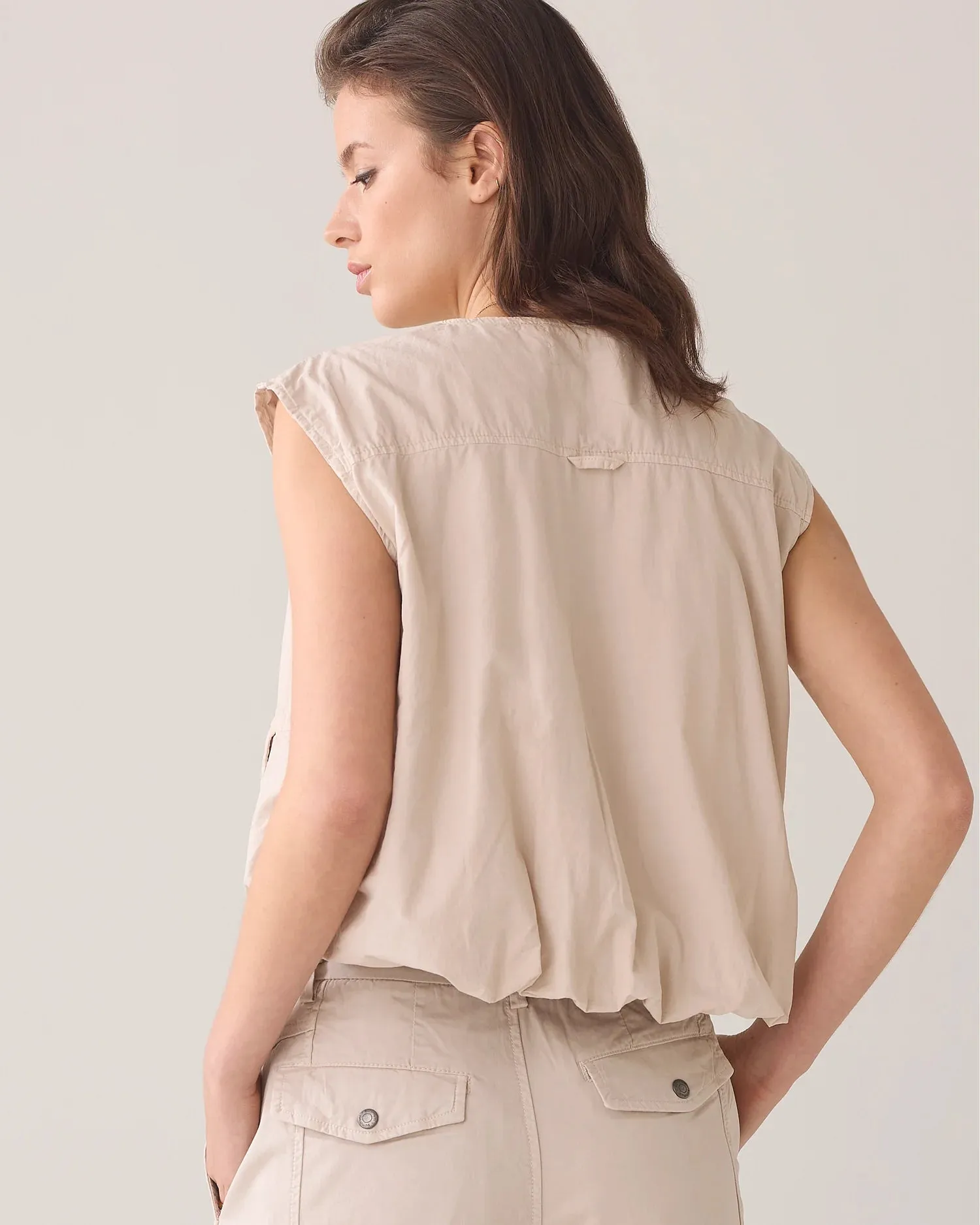 Summum Sleeveless bomber jacket crispy cotton