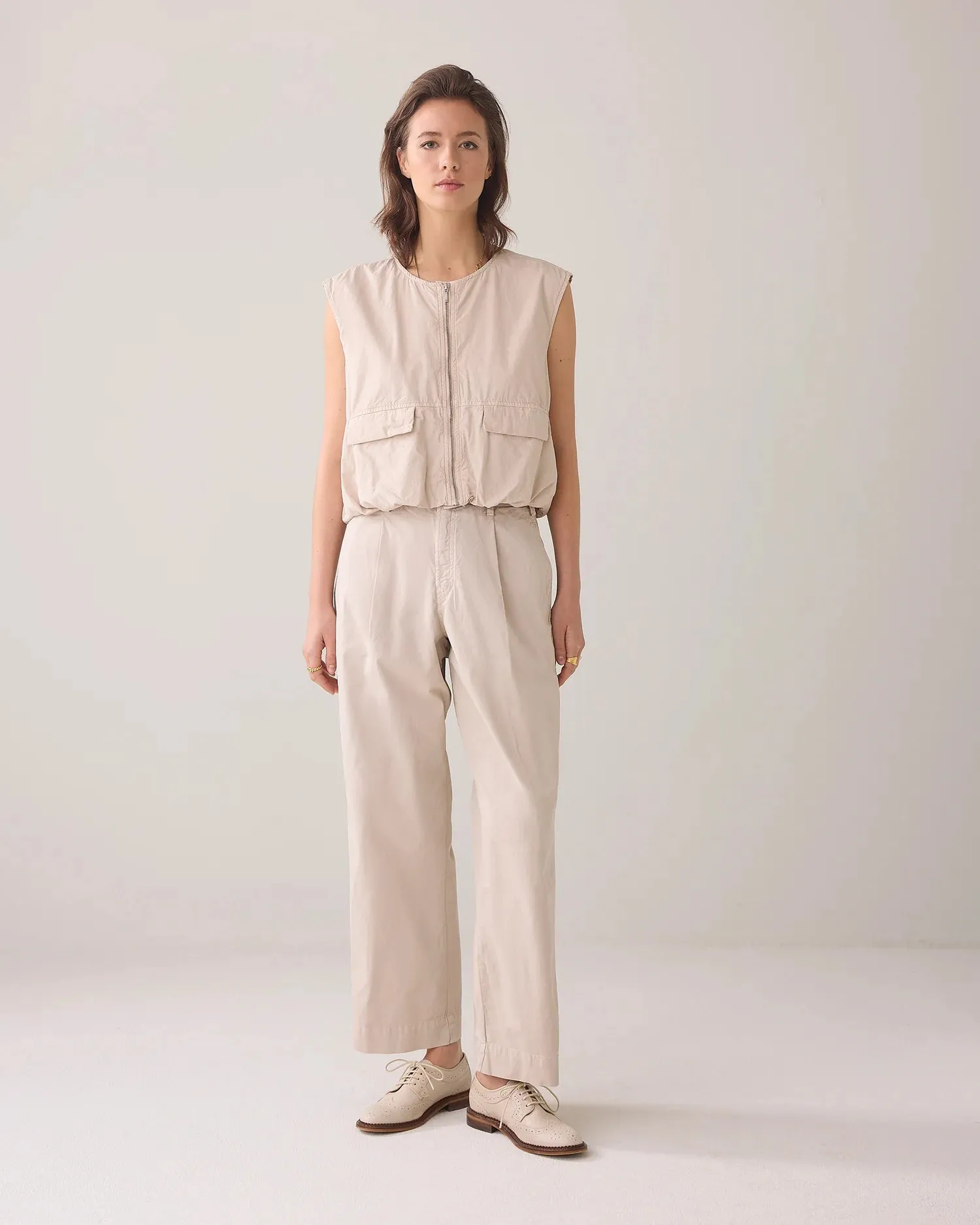 Summum Sleeveless bomber jacket crispy cotton