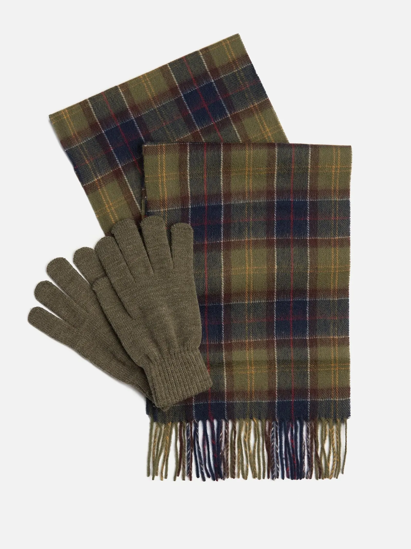 Tartan scarf & glove set