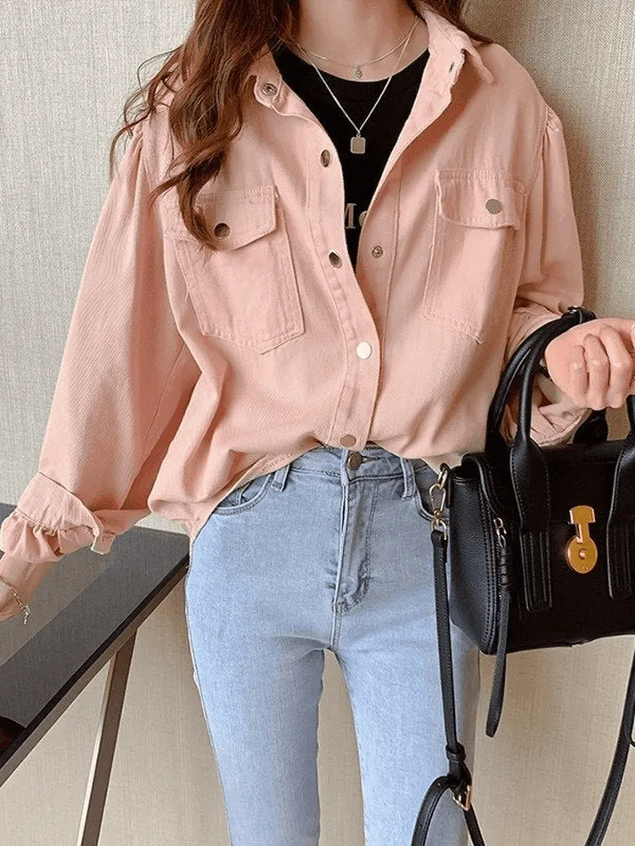 Uniwim ootd Pleated Oversized Long Sleeve Blouse