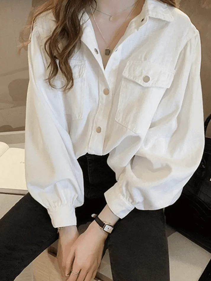 Uniwim ootd Pleated Oversized Long Sleeve Blouse