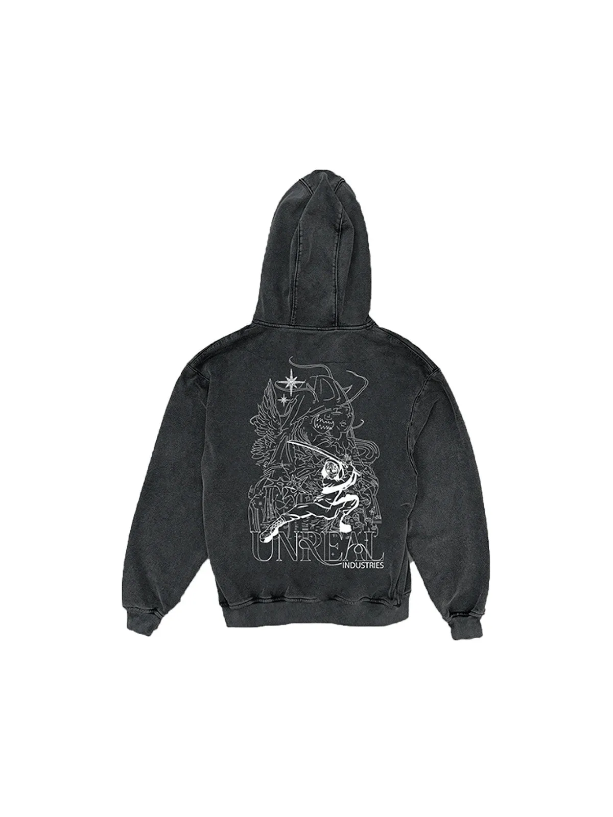 UNREAL Shadow Hoodie Washed black