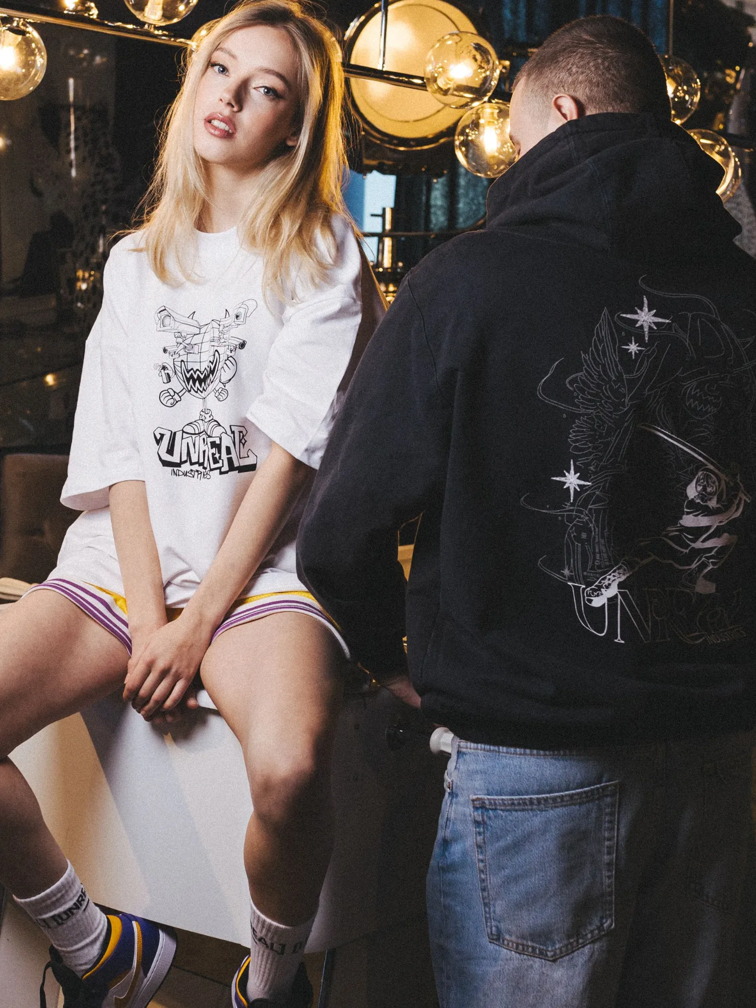 UNREAL Shadow Hoodie Washed black