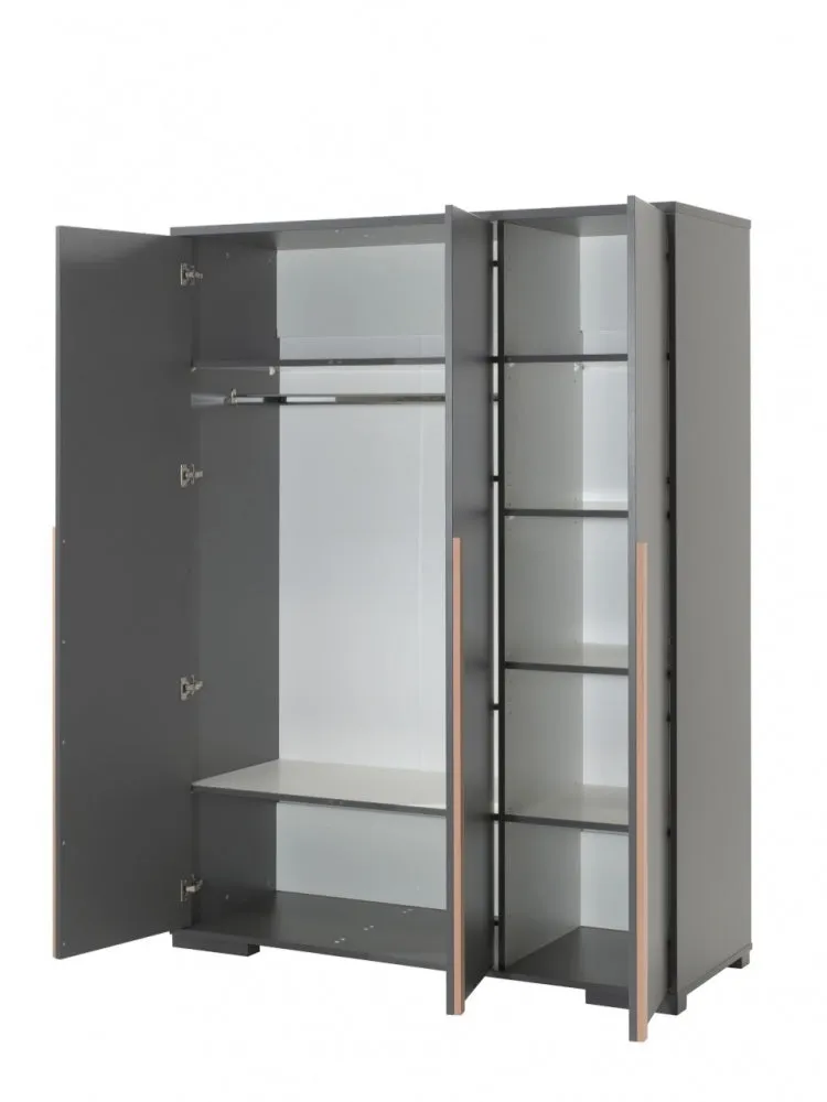 Vipack - London 3 Door Wardrobe - Grey