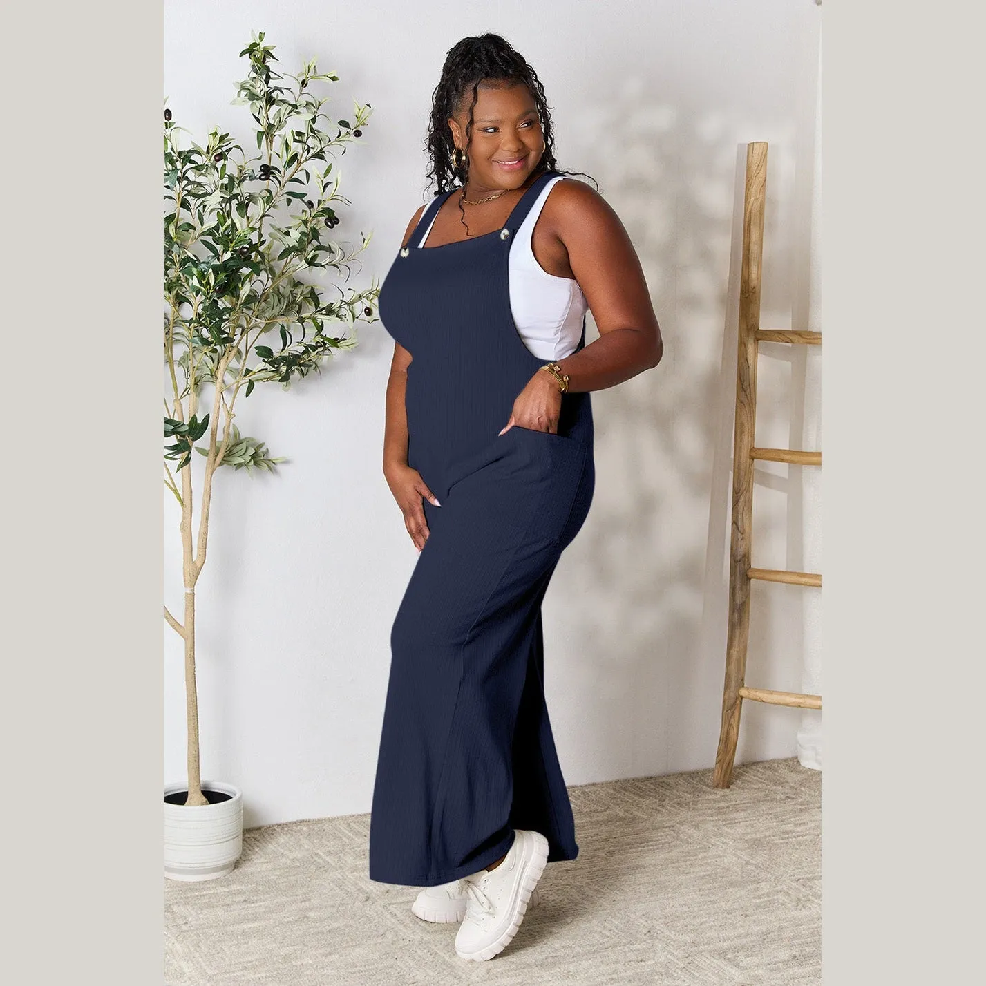 Wide Strap Overall with Pockets