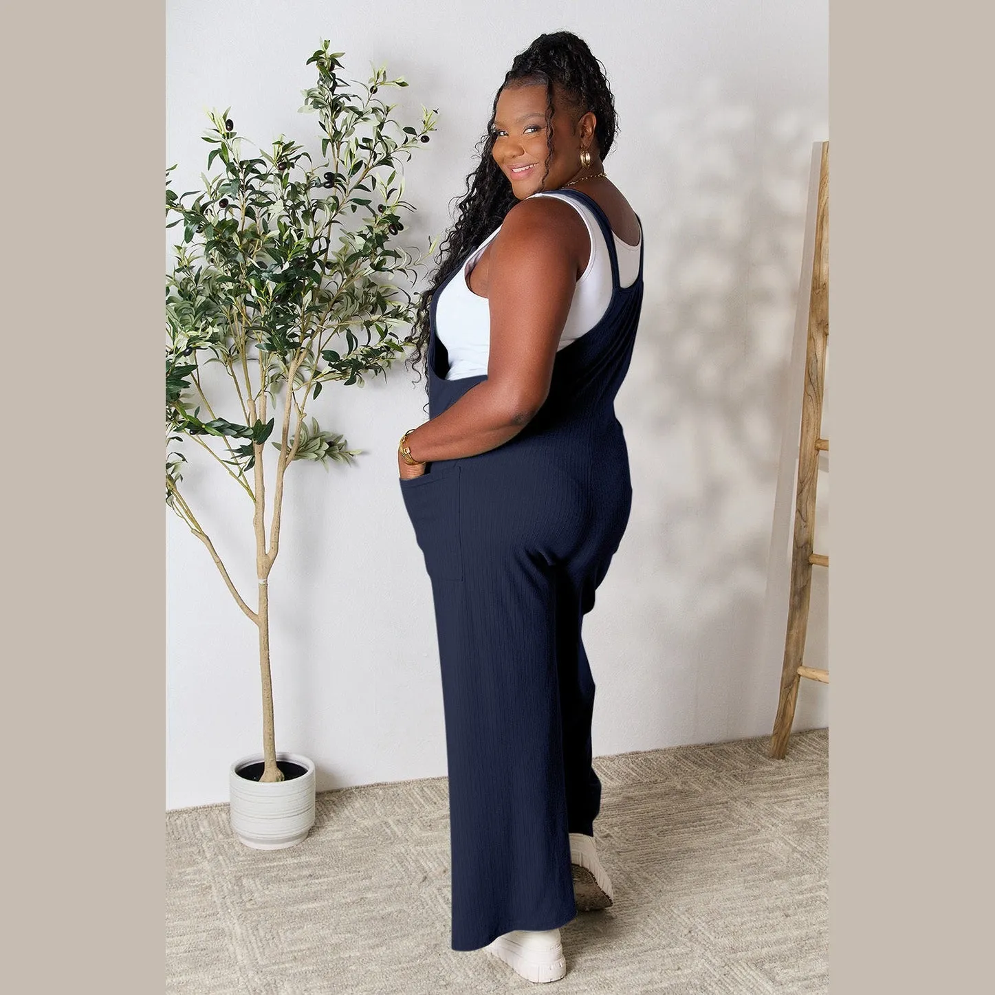 Wide Strap Overall with Pockets