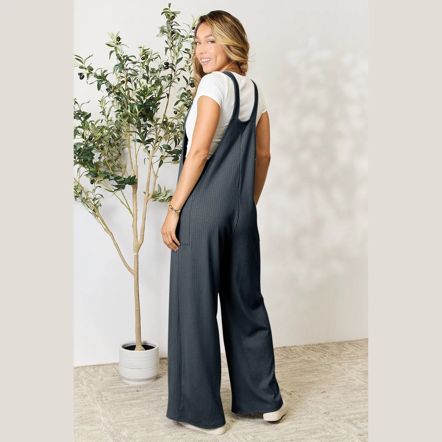 Wide Strap Overall with Pockets