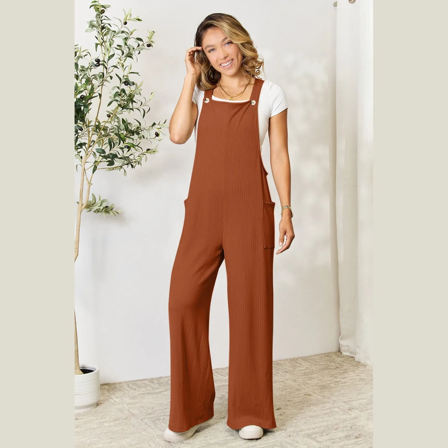 Wide Strap Overall with Pockets