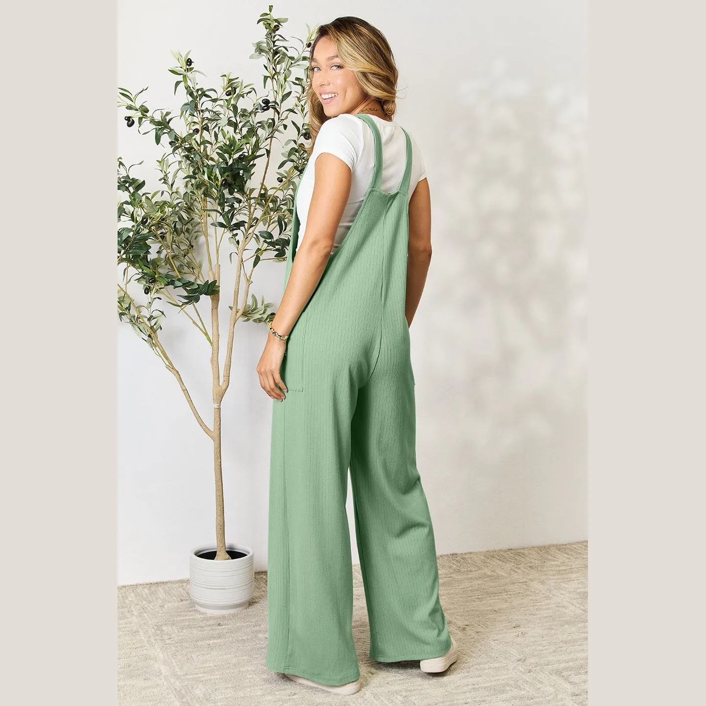 Wide Strap Overall with Pockets