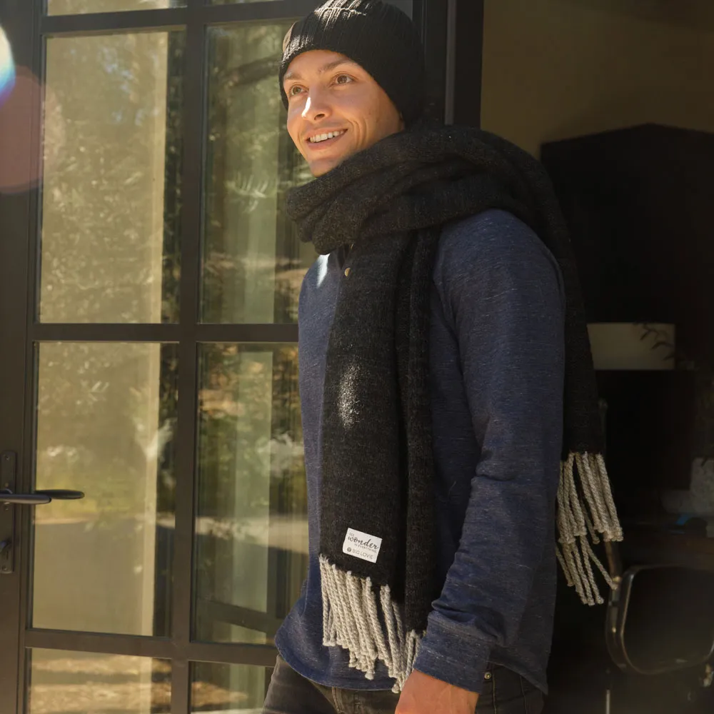 WONDER SCARF | BLACK   LIGHT GRAY