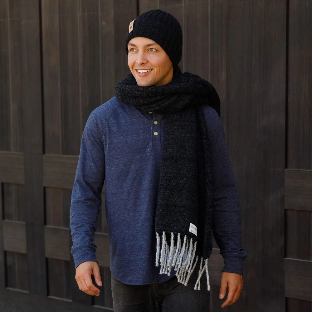 WONDER SCARF | BLACK   LIGHT GRAY