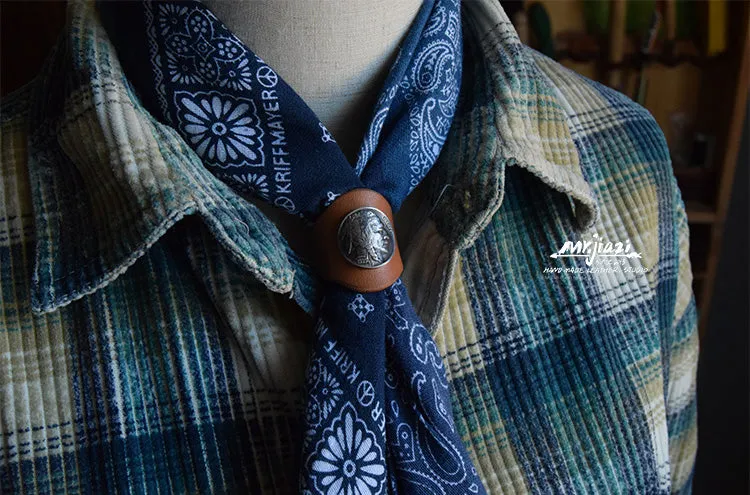 YAAGLE Vintage Leather Scarf Buckle Scarf Ring YG1170