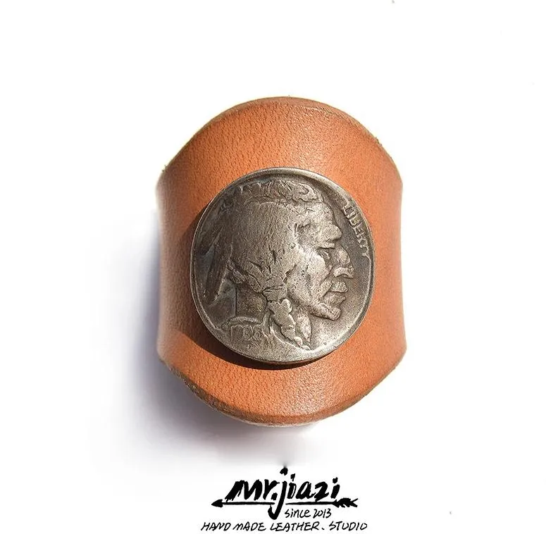 YAAGLE Vintage Leather Scarf Buckle Scarf Ring YG1170
